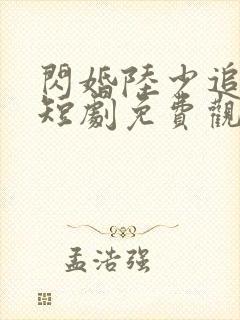 闪婚陆少追妻儿短剧免费观看下载封面