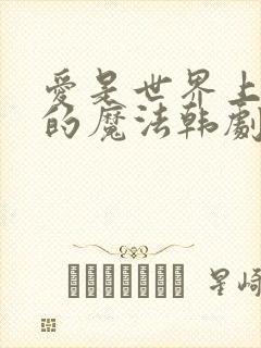 爱是世界上最大的魔法韩剧在线观看