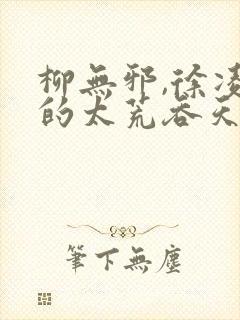 柳无邪,徐凌雪的太荒吞天诀封面