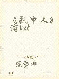 《戏中人》纪勇涛txt