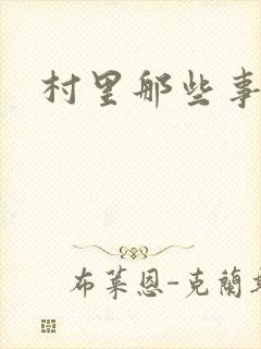 村里那些事封面