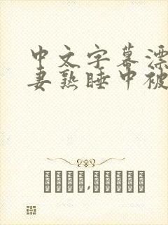 中文字幕漂亮人妻熟睡中被公侵犯的