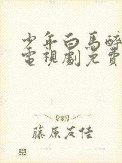 少年白马醉春风电视剧免费封面