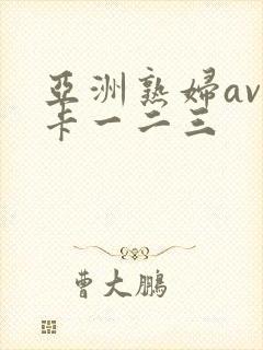 亚洲熟妇av不卡一二三