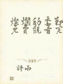 灿烂的季节高清免费观看完整版封面