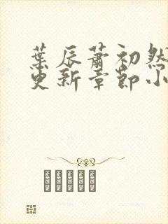 叶辰萧初然最新更新章节小说