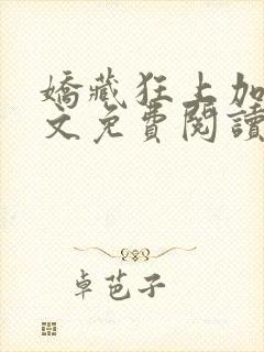 娇藏狂上加狂全文免费阅读笔趣阁