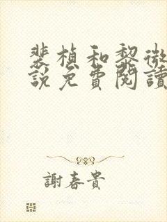 裴桢和黎微的小说免费阅读