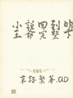 小说回到明朝当王爷完整下载