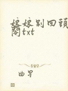 娘娘别回头笔趣阁txt封面