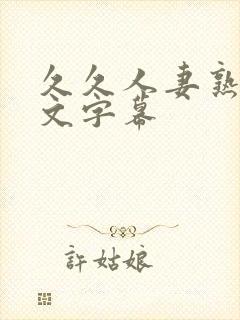 久久人妻熟女中文字幕