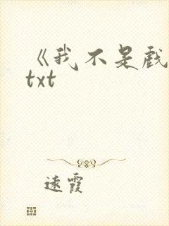 《我不是戏神》txt封面