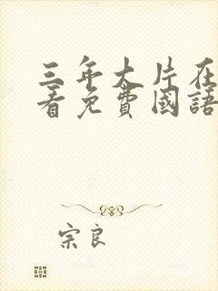 三年大片在线观看免费国语完整版封面