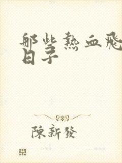 那些热血飞扬的日子