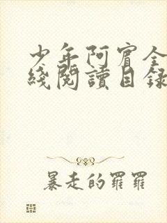 少年阿宾全文在线阅读目录