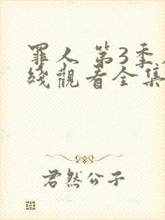 罪人 第3季在线观看全集免费播放封面