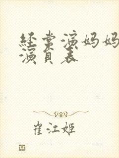 经常演妈妈的女演员表