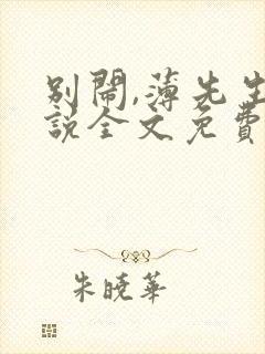 别闹,薄先生小说全文免费阅读封面