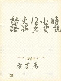 怒火12小时国语版免费观看封面