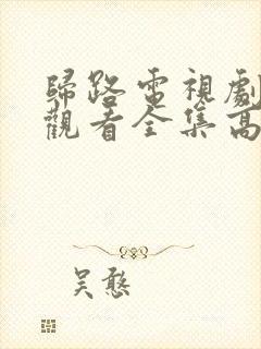 归路电视剧在线观看全集高清免费播放