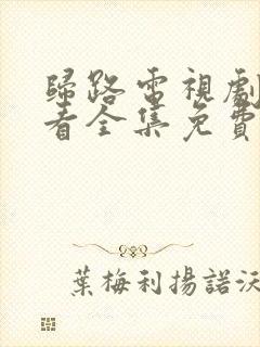 归路电视剧在线看全集免费高清下载