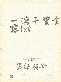 一泻千里金银花露txt