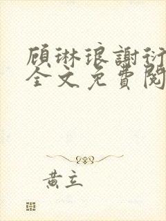 顾琳琅谢衍小说全文免费阅读