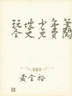 玩坏少年笔趣阁全文免费阅读