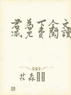 君为下全文无删减免费阅读封面