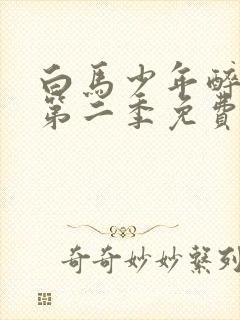 白马少年醉春风第二季免费观看高清