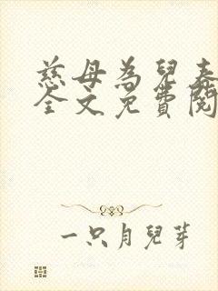 慈母为儿春心动全文免费阅读无弹窗