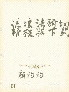 流浪法骑txt精校版下载