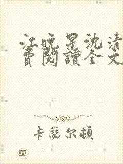 江晚星沈清洵免费阅读全文笔趣阁