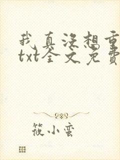 我真没想重生啊txt全文免费下载