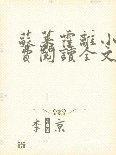 苏莱霍离小说免费阅读全文封面