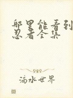 哪里能看到火影忍者全集封面