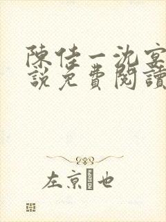 陈佳一沈宴西小说免费阅读