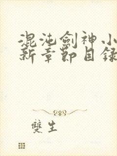 混沌剑神小说最新章节目录封面