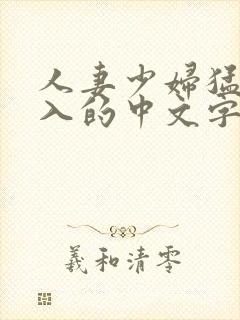 人妻少妇猛烈进入的中文字幕