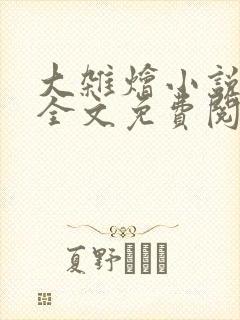 大杂烩小说在线全文免费阅读笔趣阁