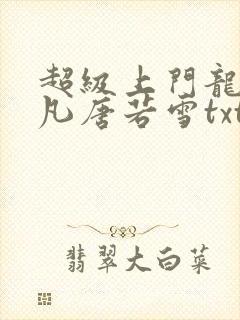 超级上门龙婿叶凡唐若雪txt下载封面