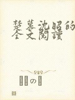 楚慕沈昭的小说全文阅读封面