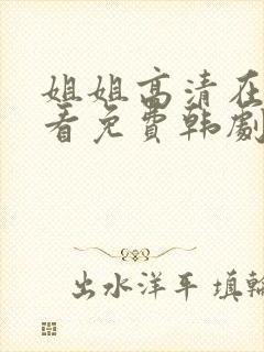 姐姐高清在线观看免费韩剧