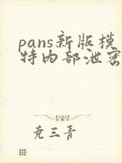 pans新版模特内部泄密精品私拍大尺度封面