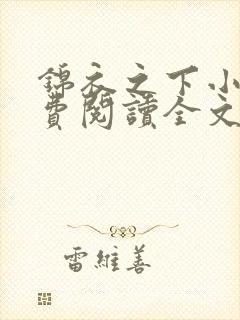 锦衣之下小说免费阅读全文无删减