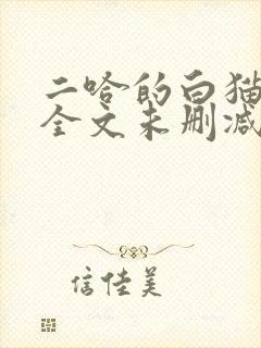 二哈的白猫师尊全文未删减