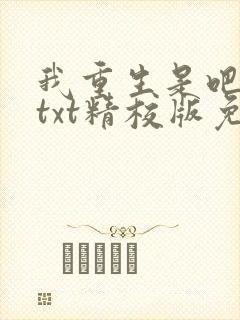 我重生是吧程逐txt精校版免费