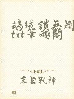 鹅绒锁无删减版txt笔趣阁