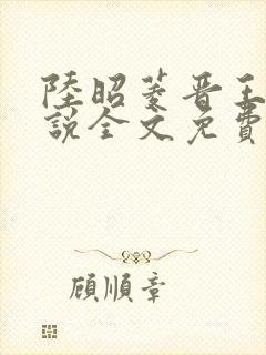 陆昭菱晋王的小说全文免费阅读最新章节