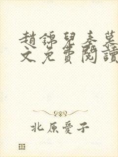 赵锦儿秦慕修全文免费阅读封面